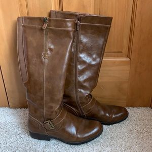 Brown knee high boots